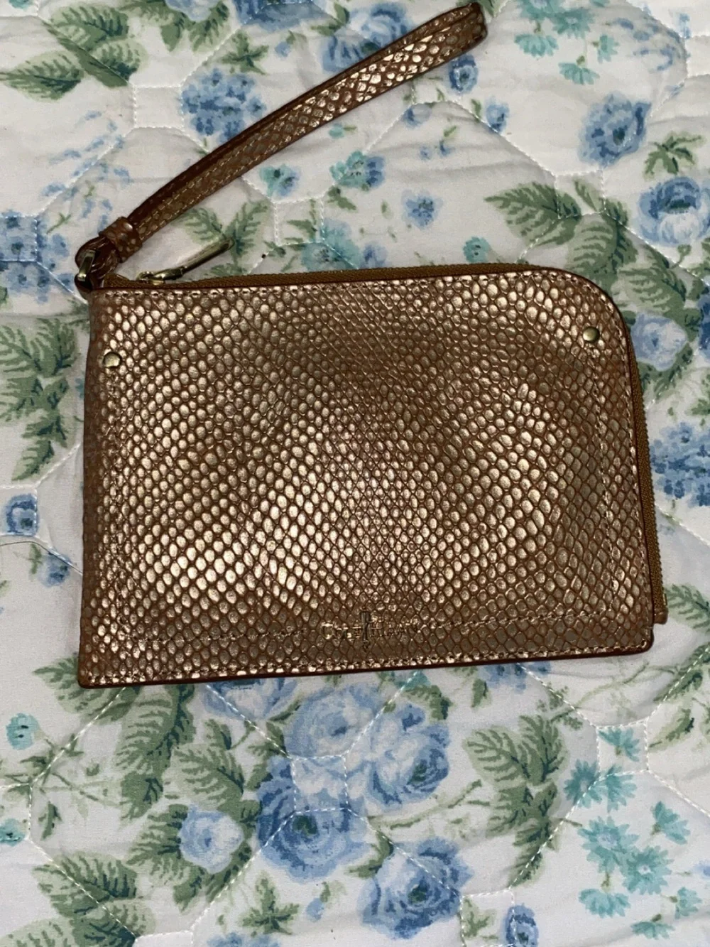 Cole Haan Gold Snakeskin Wristlet